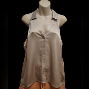 🔥 Final SALE 💯 Babaton Silver Button-Up Blouse - Size Large